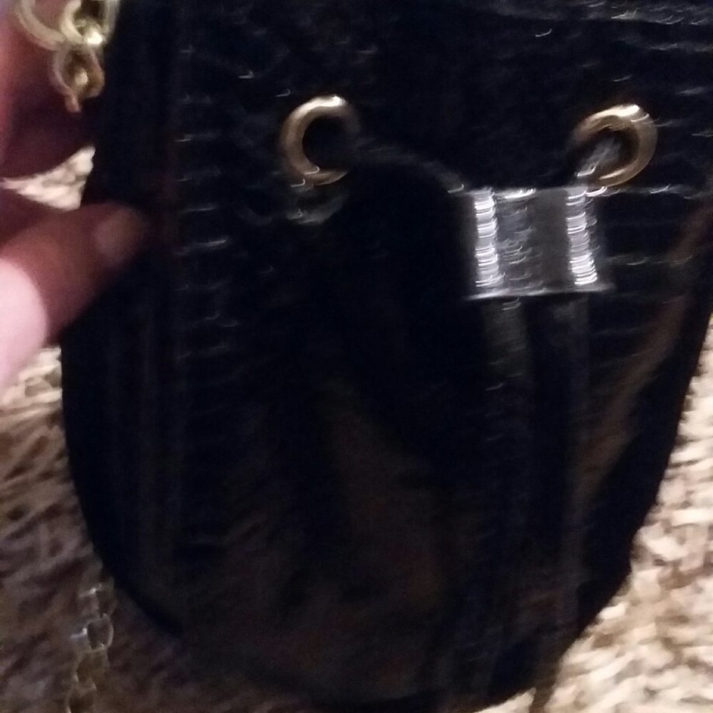 Cache' Black Small Drawstring Crossbody Purse - image 3